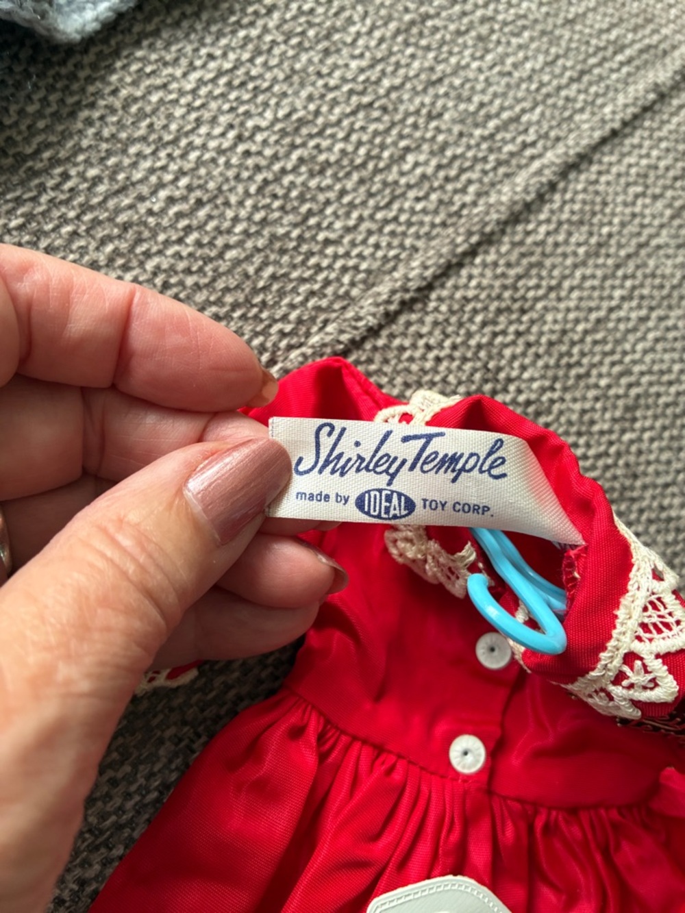 Classic Girl Doll with Red Dress & Blue Knit Outfit - Picture 5 of 8